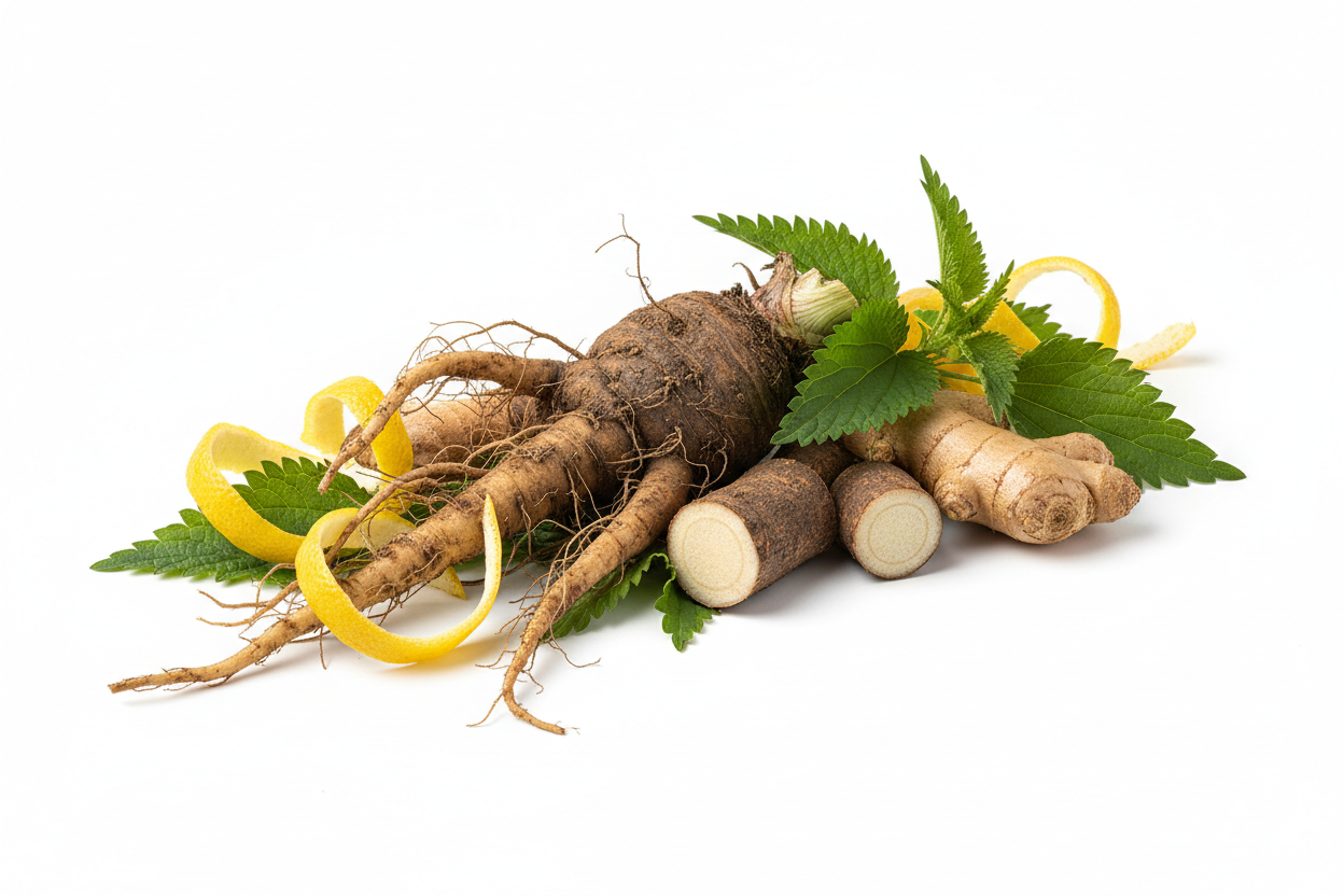 Detox and Debloat herbal tea blend with dandelion and ginger for cleansing