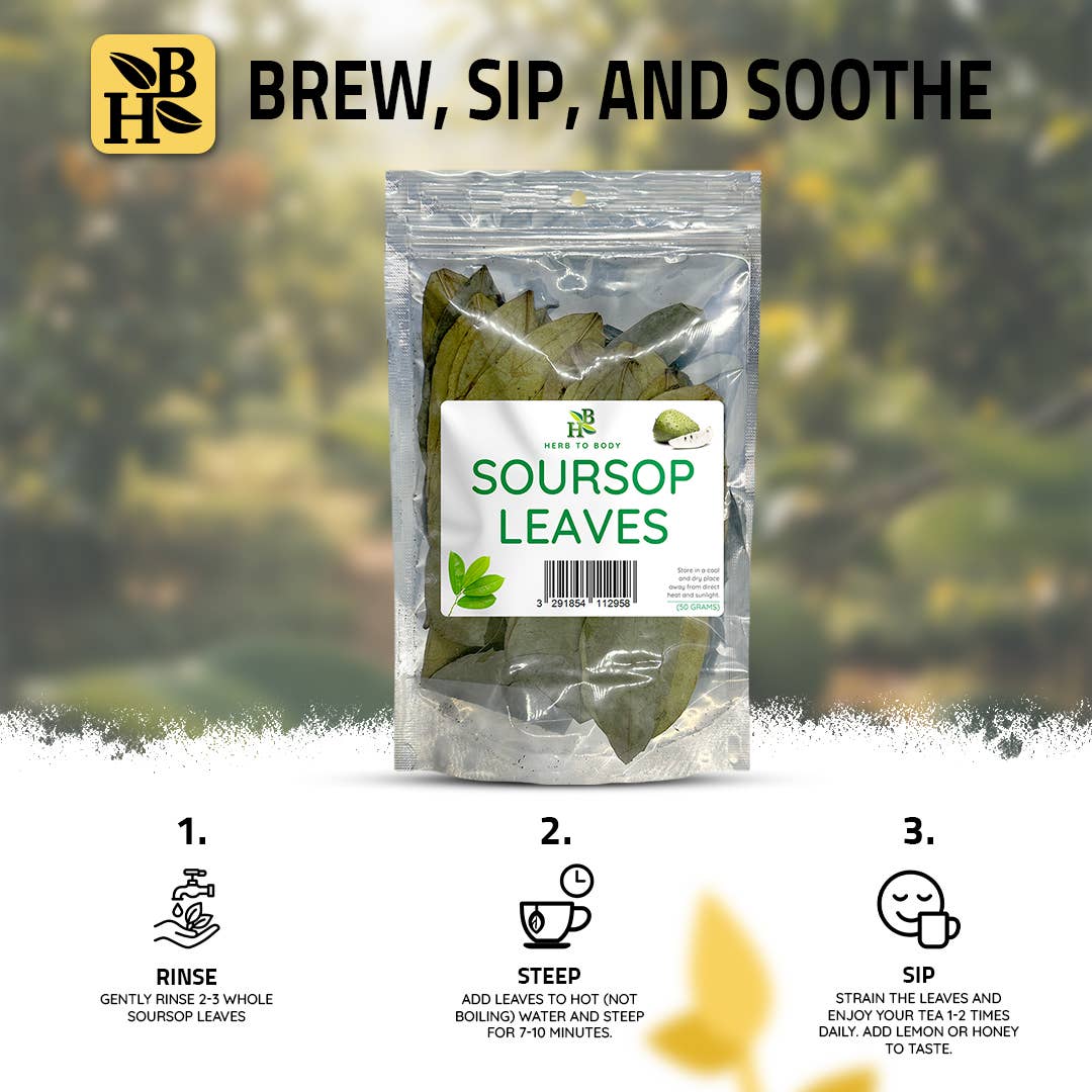 Organic Soursop Leaves 50g - Dried Leaf | Hoja De Guanabana