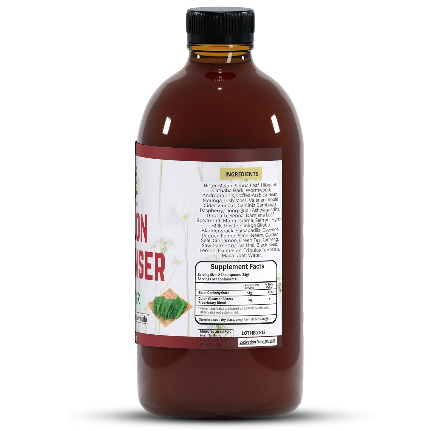 Bottle of a supplement with a label on a white background