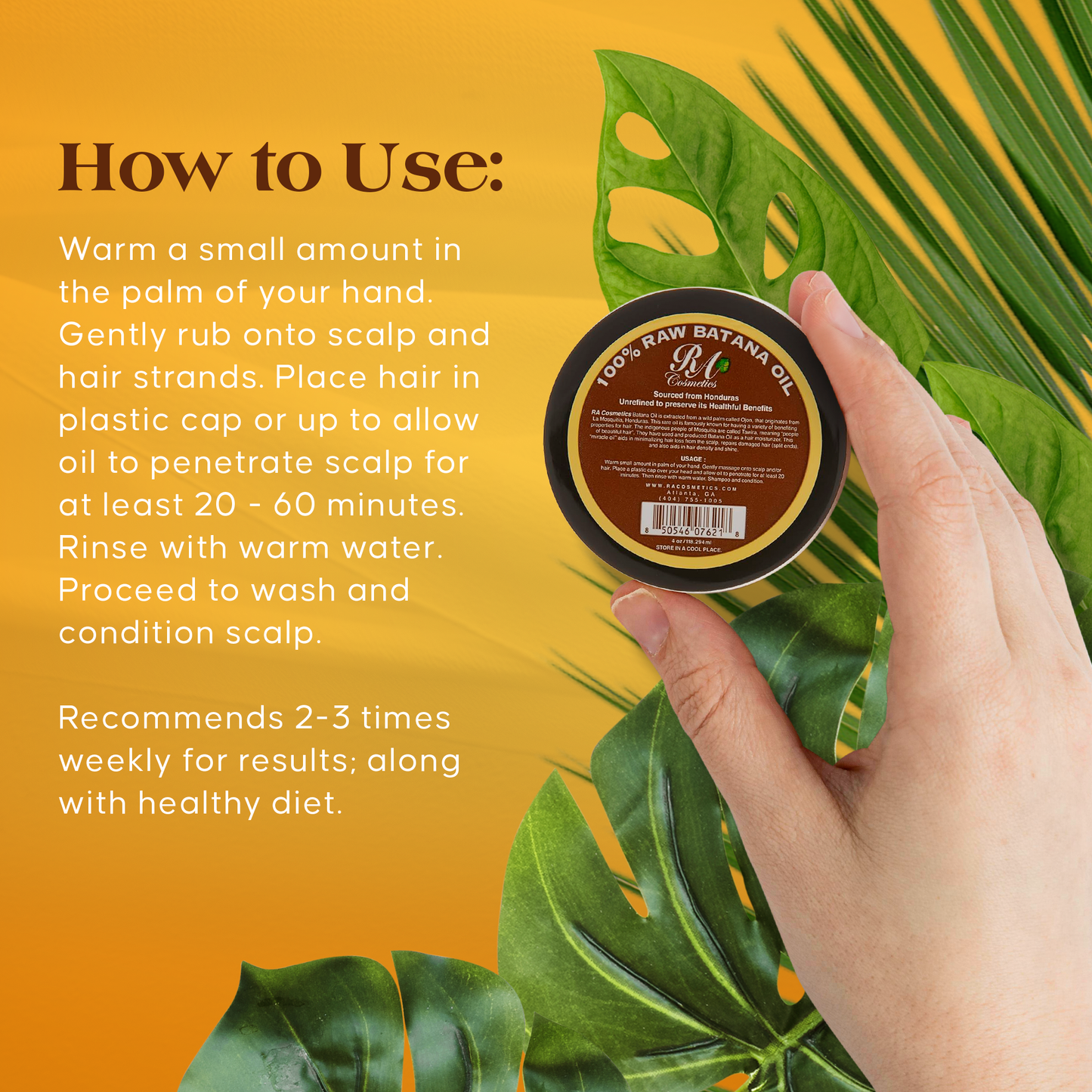 100% Raw Batana Oil, 4oz - From Honduras