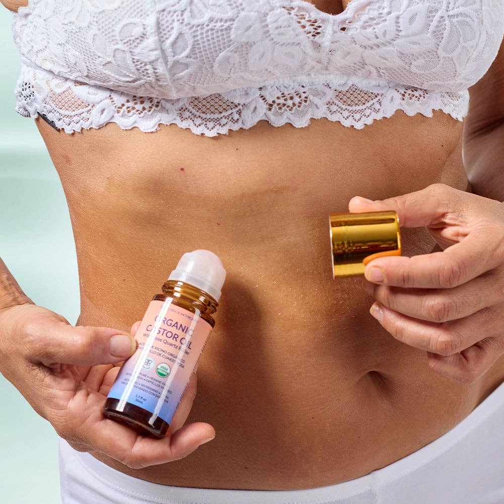 Queen of the Thrones® Organic Castor Oil with Rose Quartz Roller