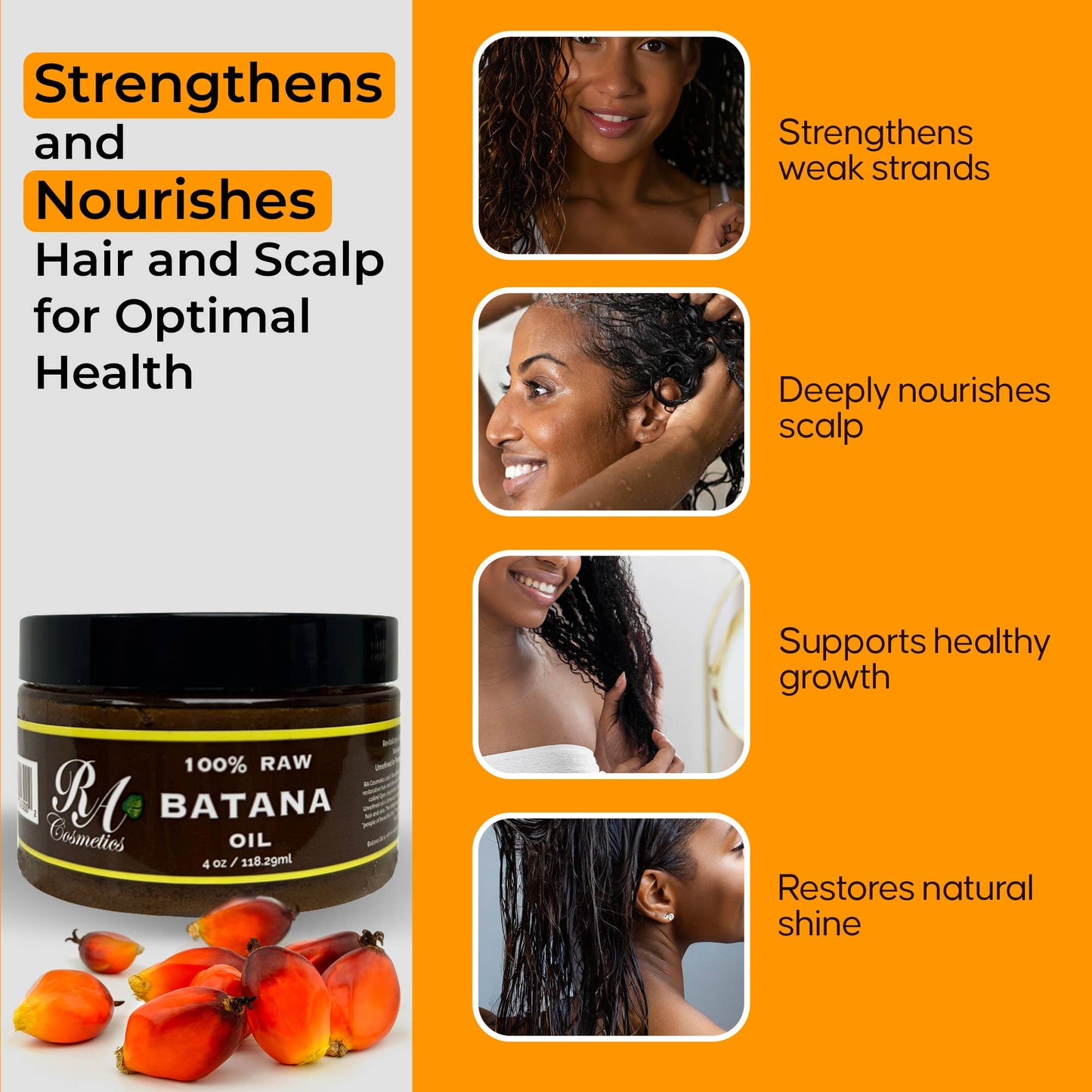 100% Raw Batana Oil, 4oz - From Honduras