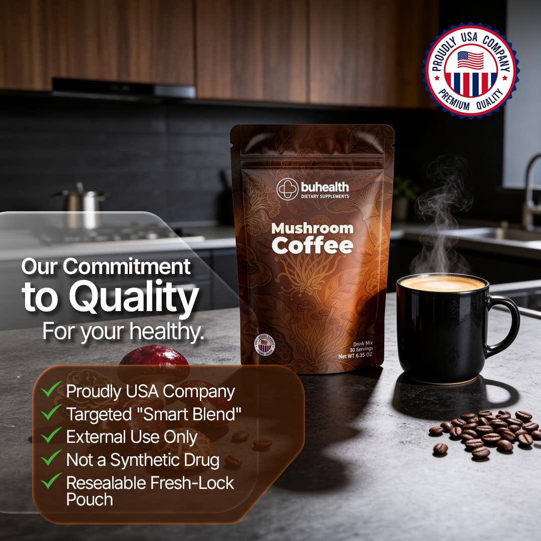 Buhem Health Mushroom Medium Roast Coffee & 6 Adaptogenic