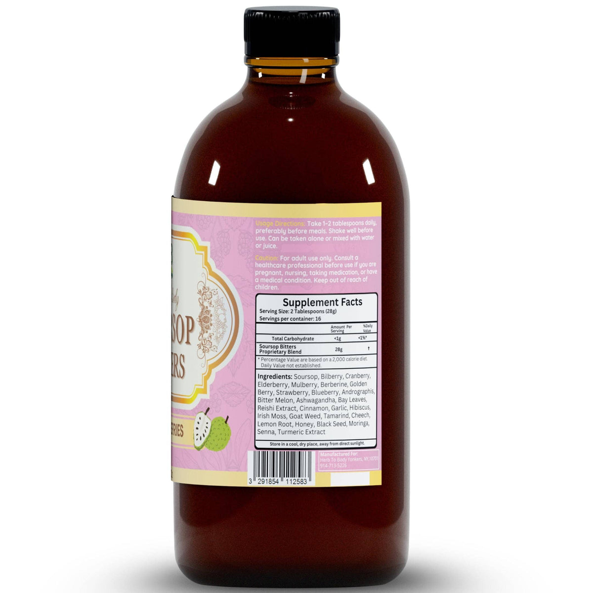 Soursop Bitters Mixed Berries Herbal Tonic – 16 oz