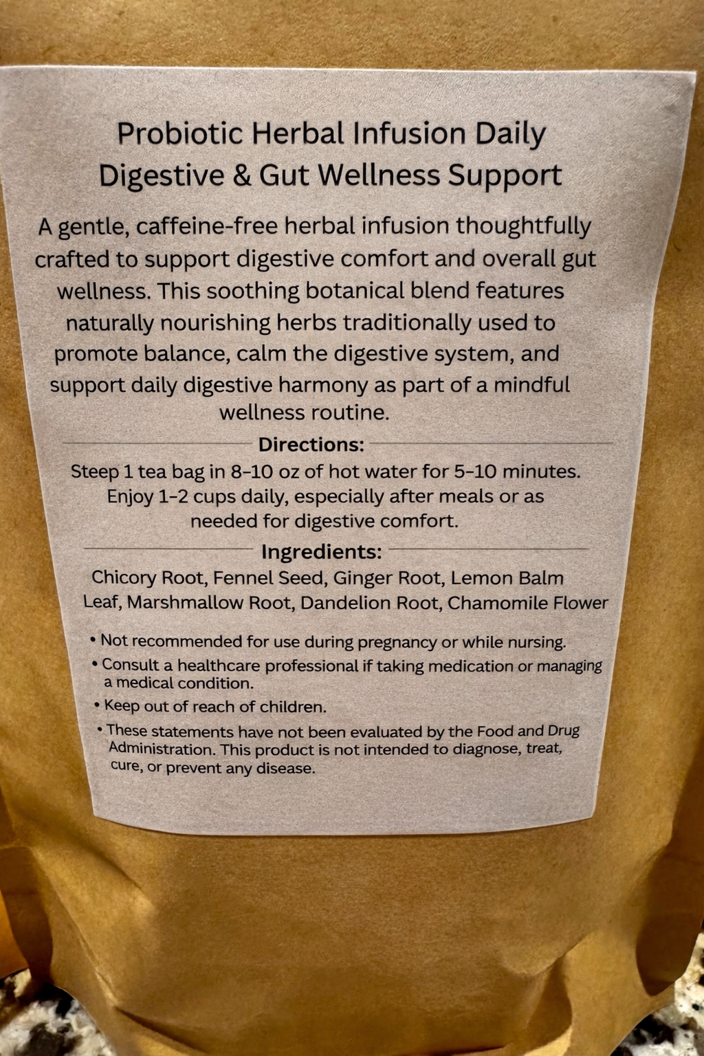 Probiotic Herbal Tea - Gut Health Support Blend Ageless Wellness
