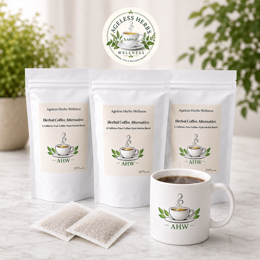 Herbal Coffee Alternative - Caffeine-Free Morning Blend | Ageless Herbs Wellness