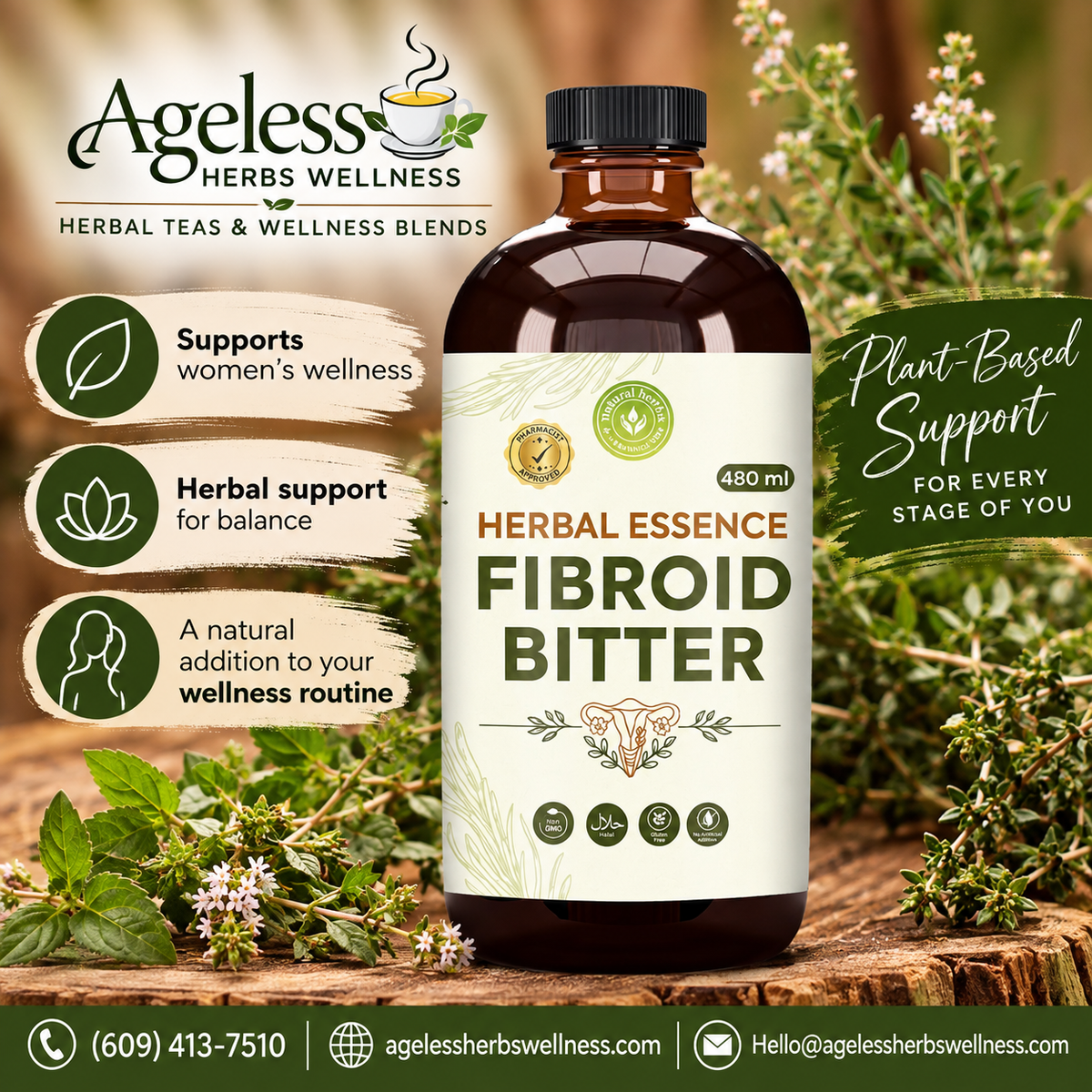 Fibroid Bitters – Women’s Herbal Wellness Tonic 480 mL
 