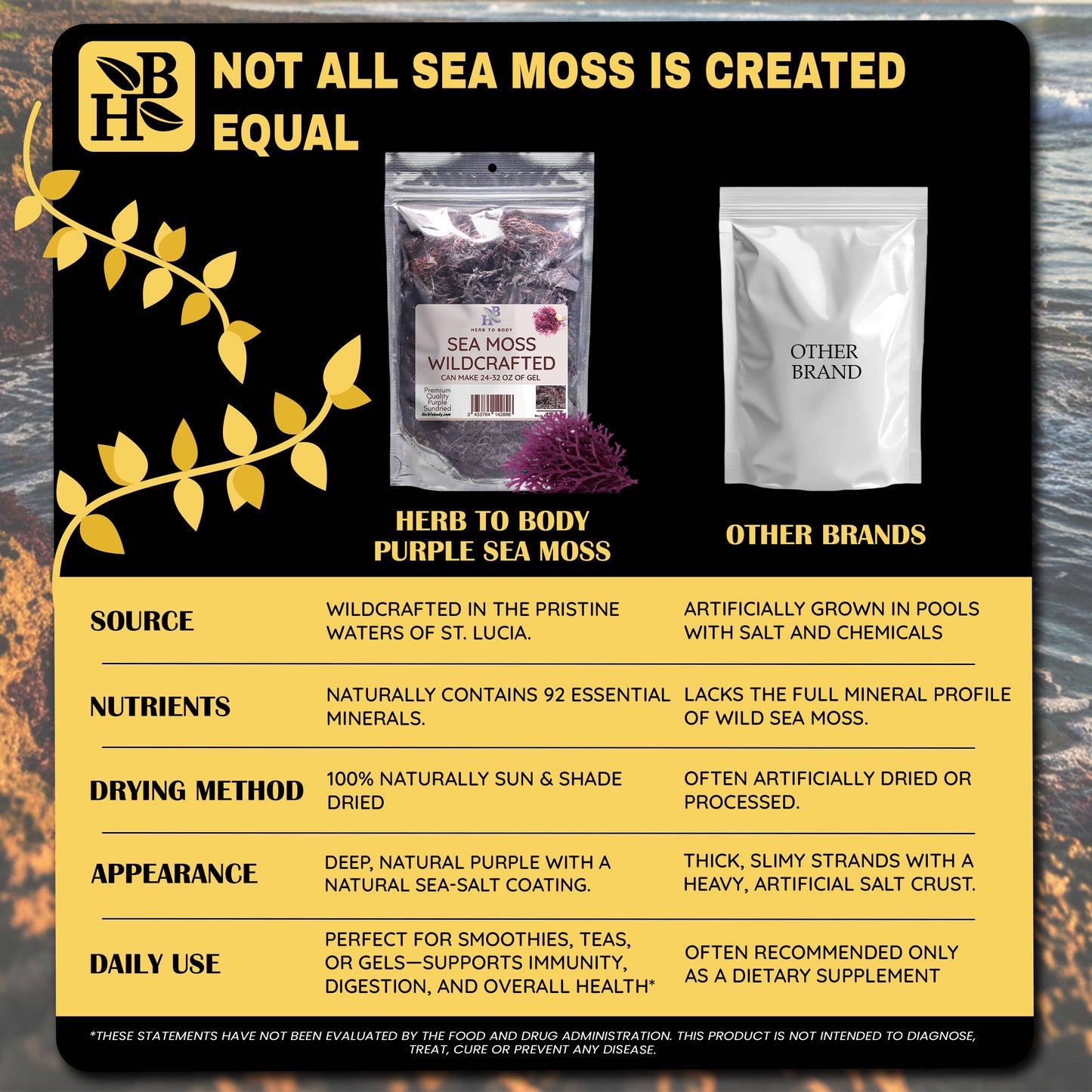 Wildcrafted Purple Sea Moss from Caribbean - 4oz