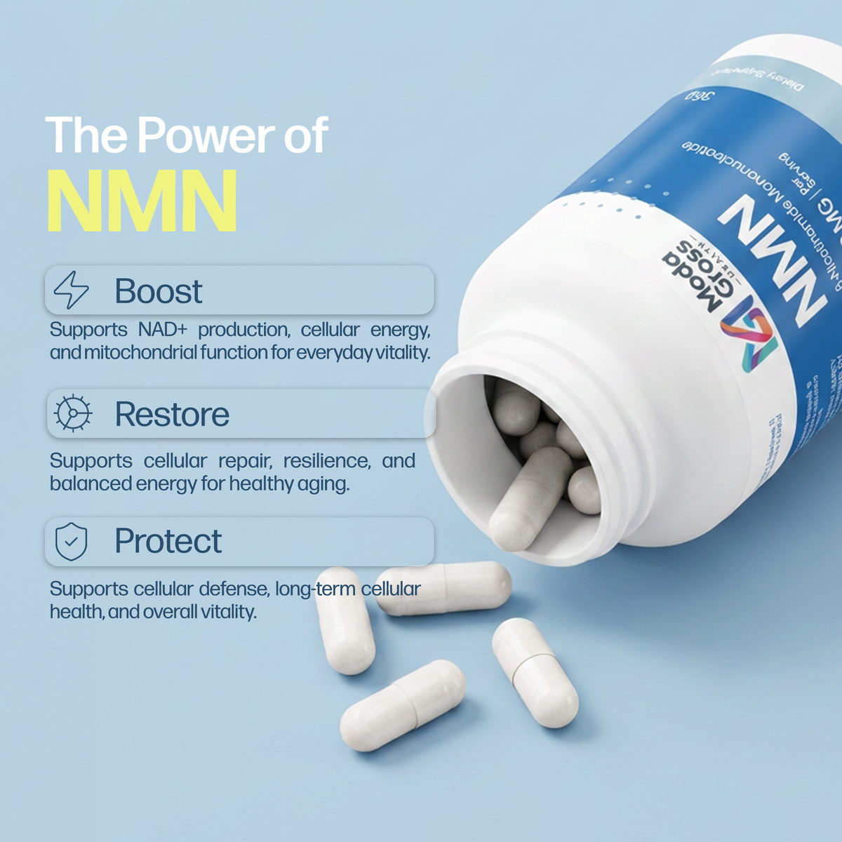 NMN 500mg Cellular Energy & Healthy Aging Support