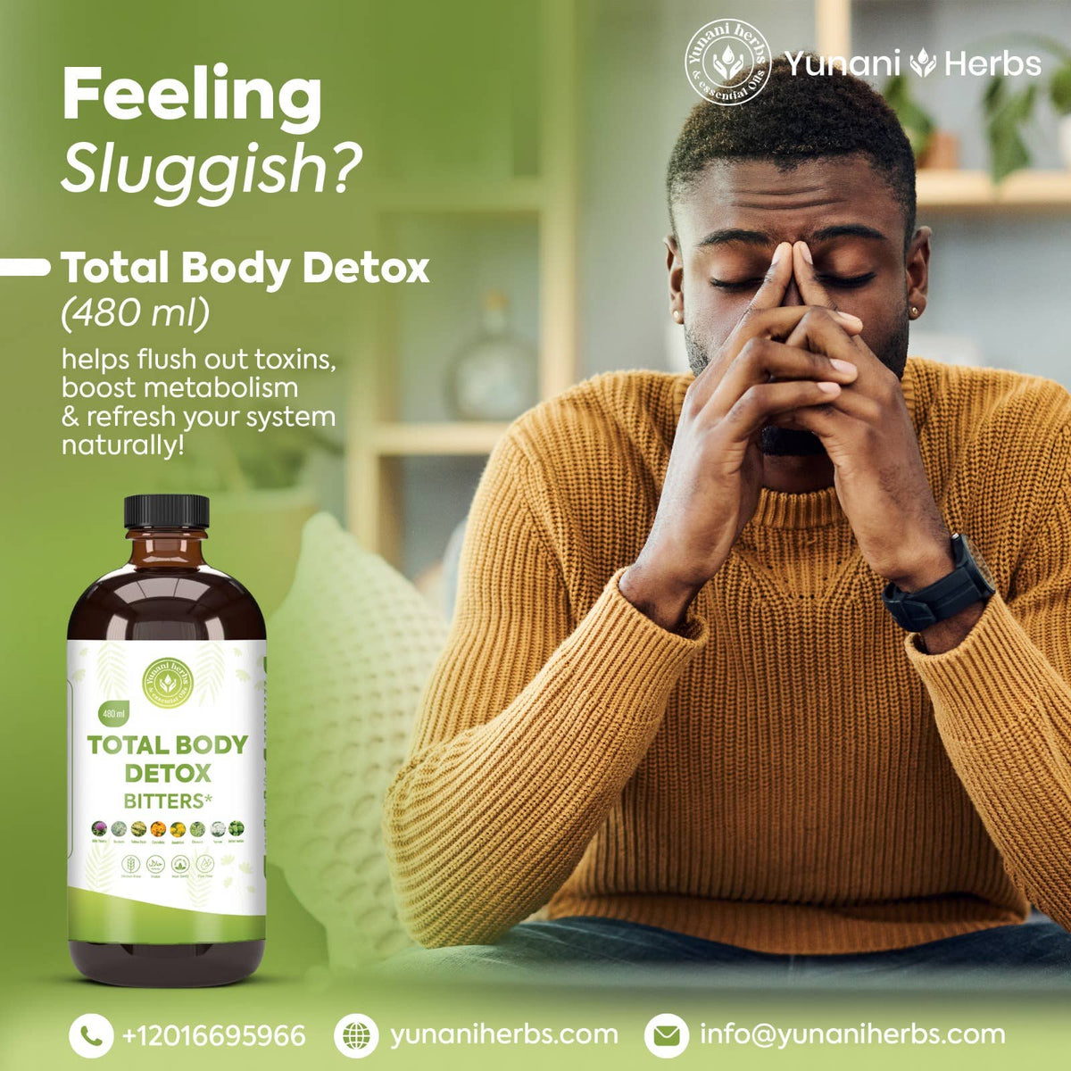 Total Body Detox Living Bitters – Herbal Wellness Tonic 480 mL