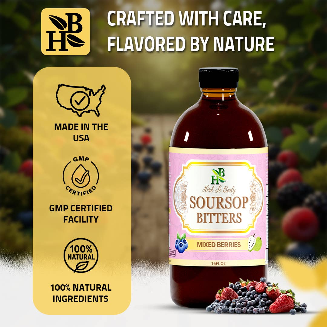 Soursop Bitters Mixed Berries Herbal Tonic – 16 oz