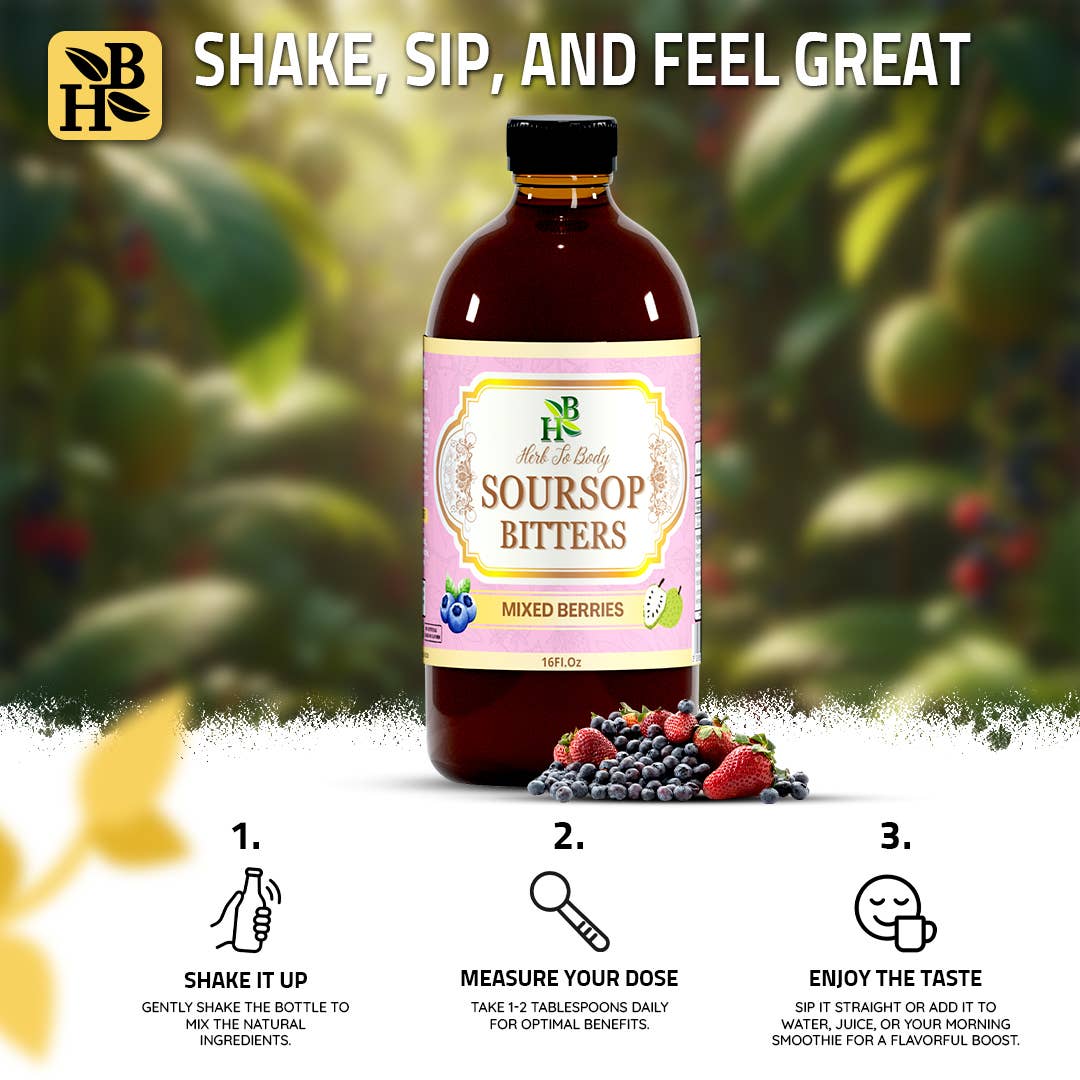 Soursop Bitters Mixed Berries Herbal Tonic – 16 oz
