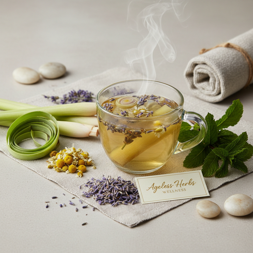 Lemongrass, Lavender, Chamomile, and Spearmint Tea - Ageless Herbs Wellness