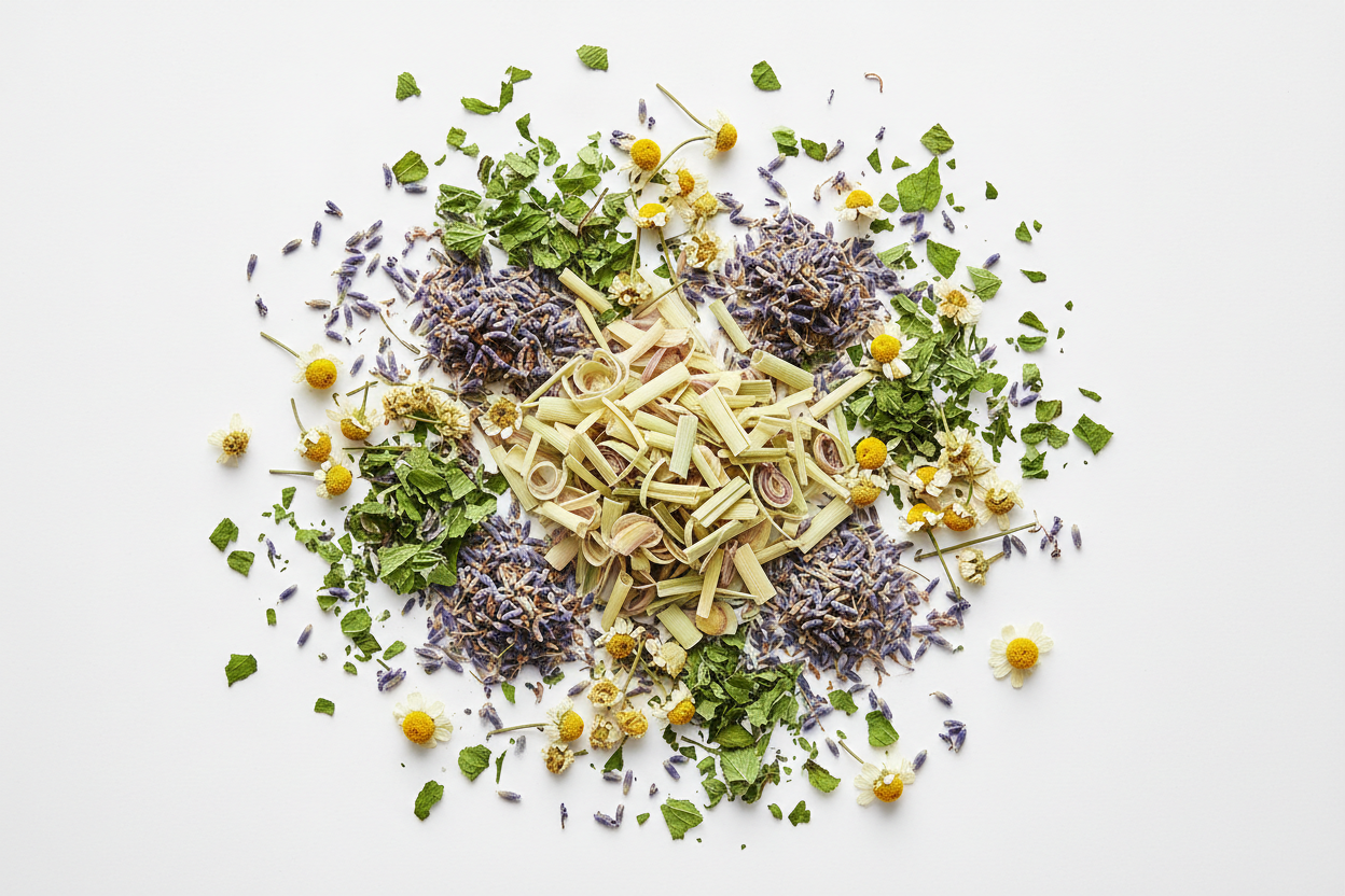 Nighttime Unwind evening relaxation herbal tea blend for restful sleep