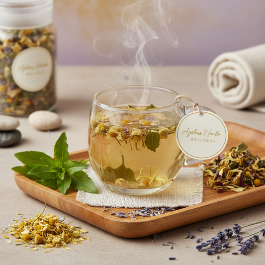 Tulsi, Chamomile, Passionflower, and Lavender Tea - Ageless Herbs Wellness